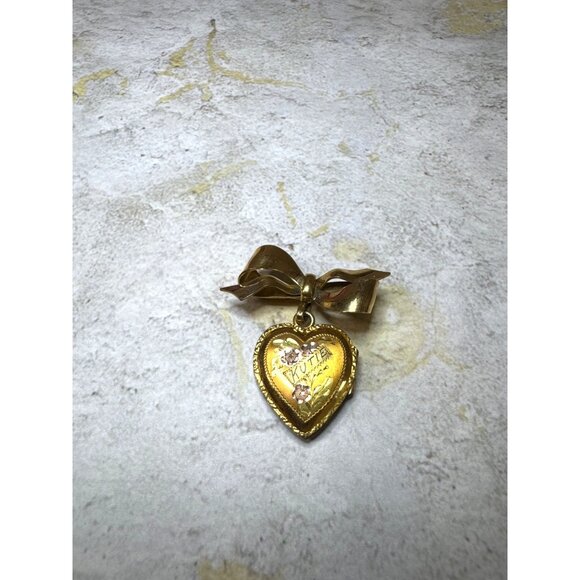 Personalized Sweetheart Locket Jewelry Pin 1/20 12 kt GF A&Z - Picture 1 of 6